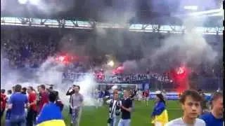 Фаны Днепра празднуют серебро и выход в лигу чемпионов!