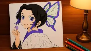 How to draw Shinobu kocho from demon slayer || Easy Drawing step by step 