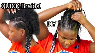 Quick And Easy Jumbo Feed-In Braids On Type 4 Natural Hair Under 2 Hours