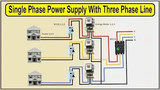 Single phase power Supply With Three Phase Line Wiring | 1 phase and 3 phase power supply