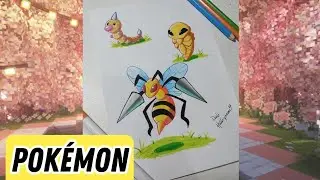 Speed art - Desenhando o Beedrill ( POKÉMON )| Canetinahs e lápis de cor