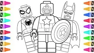 How to Draw LEGO Superheroes Captain America | Kids Learn Colors