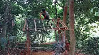 Alone In The Forest Building A Log Cabin, SOLO BUSHCRAFT SURVIVAL FISHING -Off-Grid Living