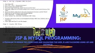 Program 12-Design the Login page and Validating USER ID &PASSWORD using JSP and DataBase |  BIS402