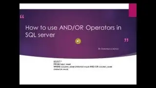 How to use AND OR Operators in SQL Server