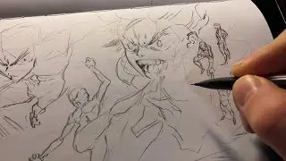 Inking Manga & Anatomy Practice | Anime Manga Sketch
