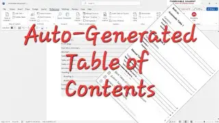 Master Auto-Generating The Table of Contents