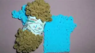 14- Техника вязания из пряжи Ализе Пуффи. Как убавлять петли.
