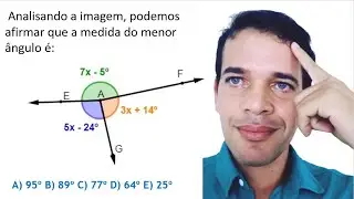 Analisando a imagem, podemos afirmar que a medida do menor ângulo é: