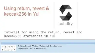 Using return, revert & keccak256 in Yul
