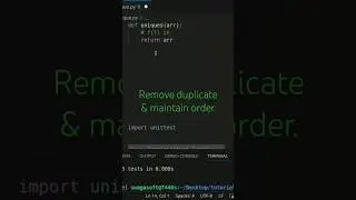 Remove duplicates and maintain order. Watch full video.