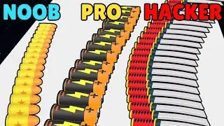 NOOB vs PRO vs HACKER in Bullet Stack Run 3D