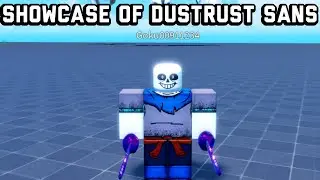 Showcase of reworked dustrust sans in super box siege defense roblox