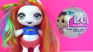 Lol sürpriz Top Simli Bling serisi Dev Unicorn Poopsie Pony ile Oyuncak açılımı LOL Bebek Giydirme