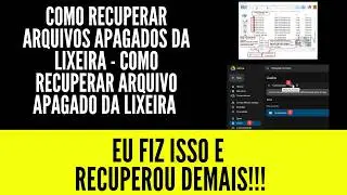 como RECUPERAR ARQUIVOS APAGADOS da LIXEIRA - Rcuperar da LIXEIRA ( ISSO AQUI RECUPERA MUITO! )