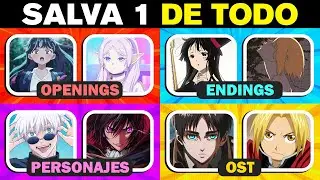 ¡SALVA SOLO 1! 🔥 OPENINGS, ANIMES, ENDINGS y MÁS | TRIVIA ANIME OTAKU ✅