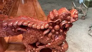 Bộ Bàn Ghế Phòng Khách Nghê Bảo Đỉnh Gỗ Hương Đá - Hàng Dày Dặn - Siêu Đẹp - Siêu Vip - Lớp Lót