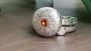 Step by Step Recycled Silver Ring Fabrication, Flush Setting a Sapphire, Learn How To Apply Texture
