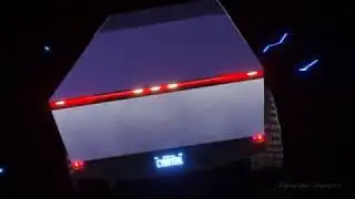 CyberTruck advertising presentation 2020 storm thunder flashes