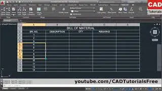 AutoCAD Table Delete Row | AutoCAD Table Delete Column