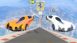 العاب سيارات الاطفال سباق سيارات داخل أنبوب في السماء 🐸 GTA 5 - Spiral Tube Race & Parkour