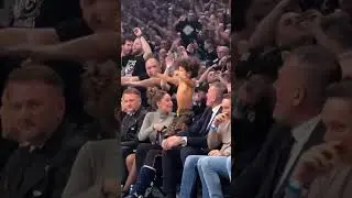 Mathias Lessort's son Matson was in fan mode during the Serbian derby 🇷🇸 🎥 SportKlub