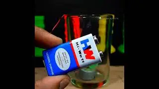 Battery motor science experiment project / hw battery connected dc motor under water test