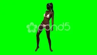 Hot Girl In Sexy Wet Bikini Dances - Green Screen - Loopable