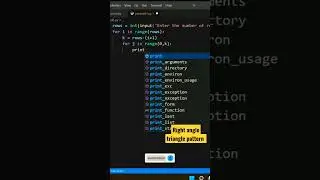 Try out this Right angle triangle pattern in Python || 
