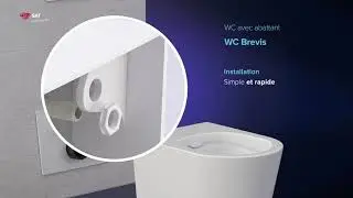 Toilette murale SAT Brevis avec siège à fermeture progressive et vidange arrière SATBRE010RREXP