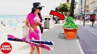 Bushman Prank: Scaring People at The Beach