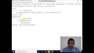 Write a program to find the maximum  value of Given array