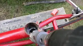 LAST RESORT: Seized / stuck seat post. AVOID CAUSTIC SODA!