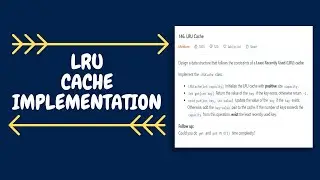 LRU cache | Live Coding with Explanation | Leetcode 