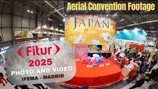 Aerial Convention Footage FITUR, Madrid - Japan Booth