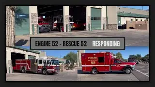Engine 52 and Rescue 52 Responding Code 3 [Phoenix Fire Department]