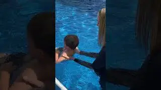 Toddler learns to swim to the wall from floating! | SUBSCRIBE