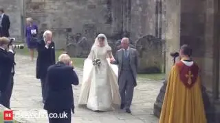 The Queen attends Alexandra Knatchbull's wedding in Romsey Abbey