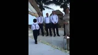 Justin walking down aisle