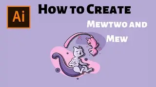 How to Create Mewtwo and Mew Illustration | Adobe Illustrator