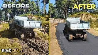 RoadCraft - Transforming an Old Muddy Path into a New Road (4K)