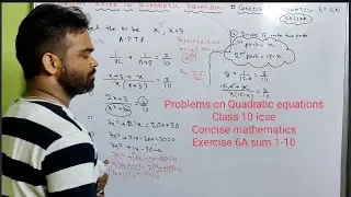 Problems on quadratic equations class 10 icse | concise Mathematics | selina | exercise 6A, sum 1-10