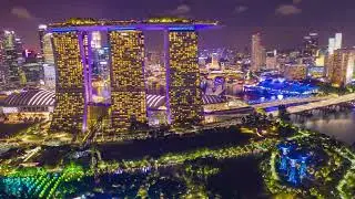 Singapore skyline at night | 4K Footage