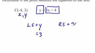 Determine if a point is on a line: equation of a line