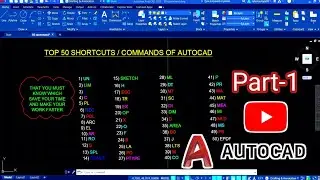 50 Shortcuts & Commands Of Autocad Along With Examples || Autocad 50 Shortcuts || Part-1