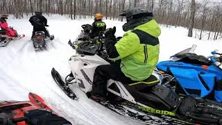 UP Snowmobile trail ride from Bergland to Silver City on Lake Superior