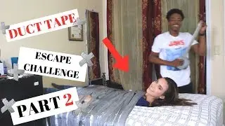 DUCT TAPE ESCAPE CHALLENGE - PART 2 (Duct tape to bed)