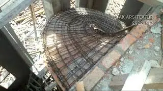 DETAIL KONSTRUKSI TANGGA BETON MELENGKUNG Masjid babul Kaher Desa Matuju Kab Bone 