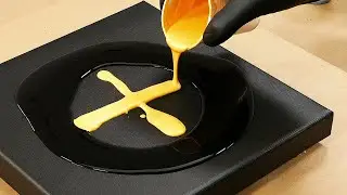 the fine black lines technique - acrylic fluid painting