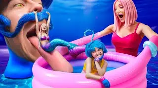 ¡Mommy y Daddy Long Legs construyen un parque acuático en casa! ¡La sirena está desaparecida!